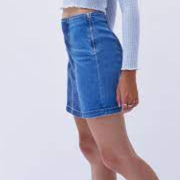 PacSun Dual Blue Panel Denim Mini Skirt - Picture 2 of 2
